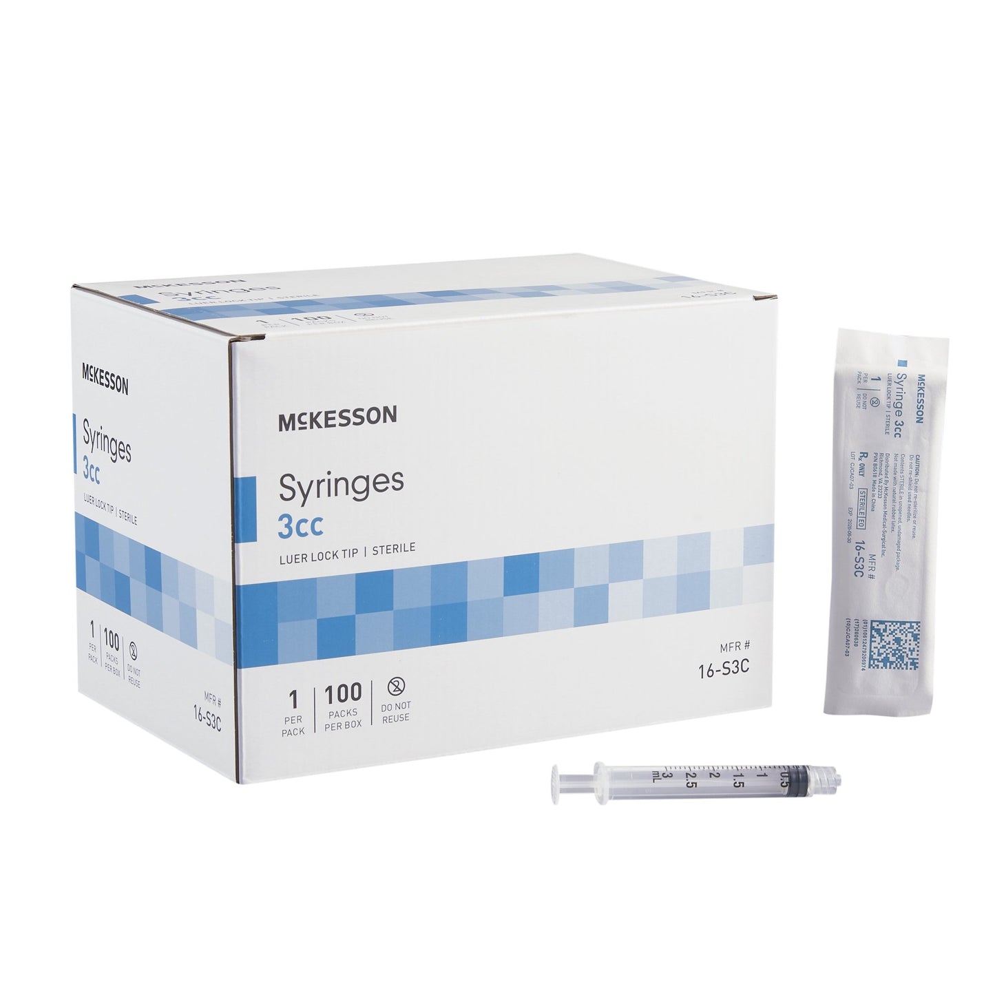 SYRINGE, REG LUER TIP N/S 3CC(250/BX 4BX/CS) KENDAL