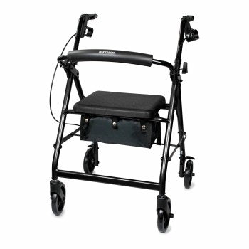 WALKER, ROLLATOR LTWT FOLDINGALUM W/6" WHLS BLK 300LB