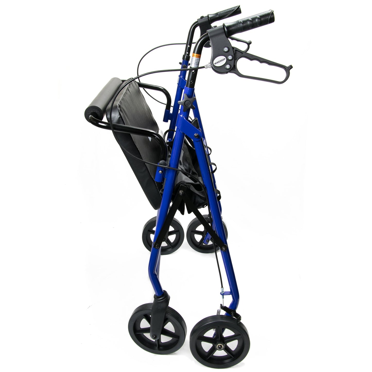 WALKER, ROLLATOR HVY DUTY FOLDING STEEL W/8" WHLS BLU 400LB