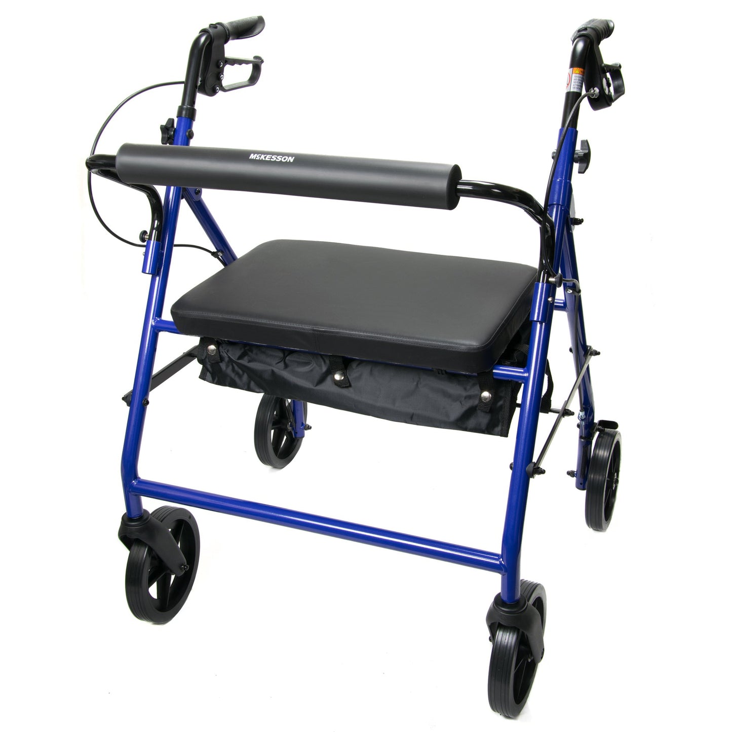 WALKER, ROLLATOR HVY DUTY FOLDING STEEL W/8" WHLS BLU 400LB