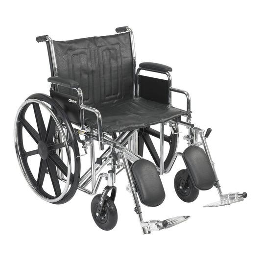 WHEELCHAIR, HD DUAL CROSS BRACE DDA ELR 22" 450LBS